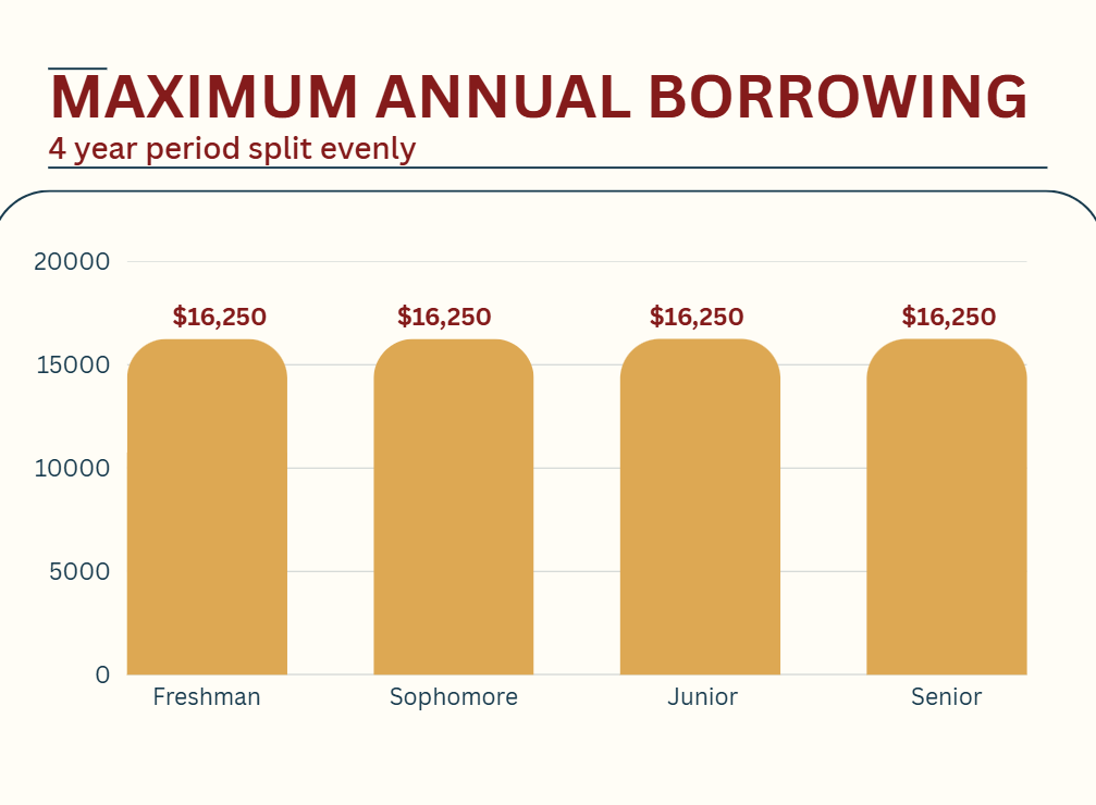 chart showing max borrowing 4 years split