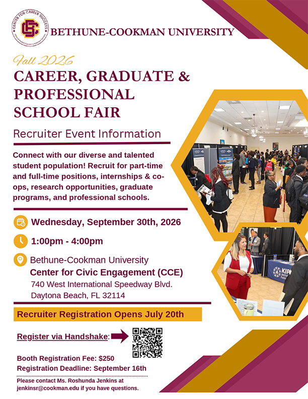 Fall 2026 Career, Graduate & Professional School Fair Flyer