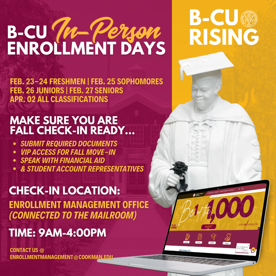 B-CU In Person Enrollment Days