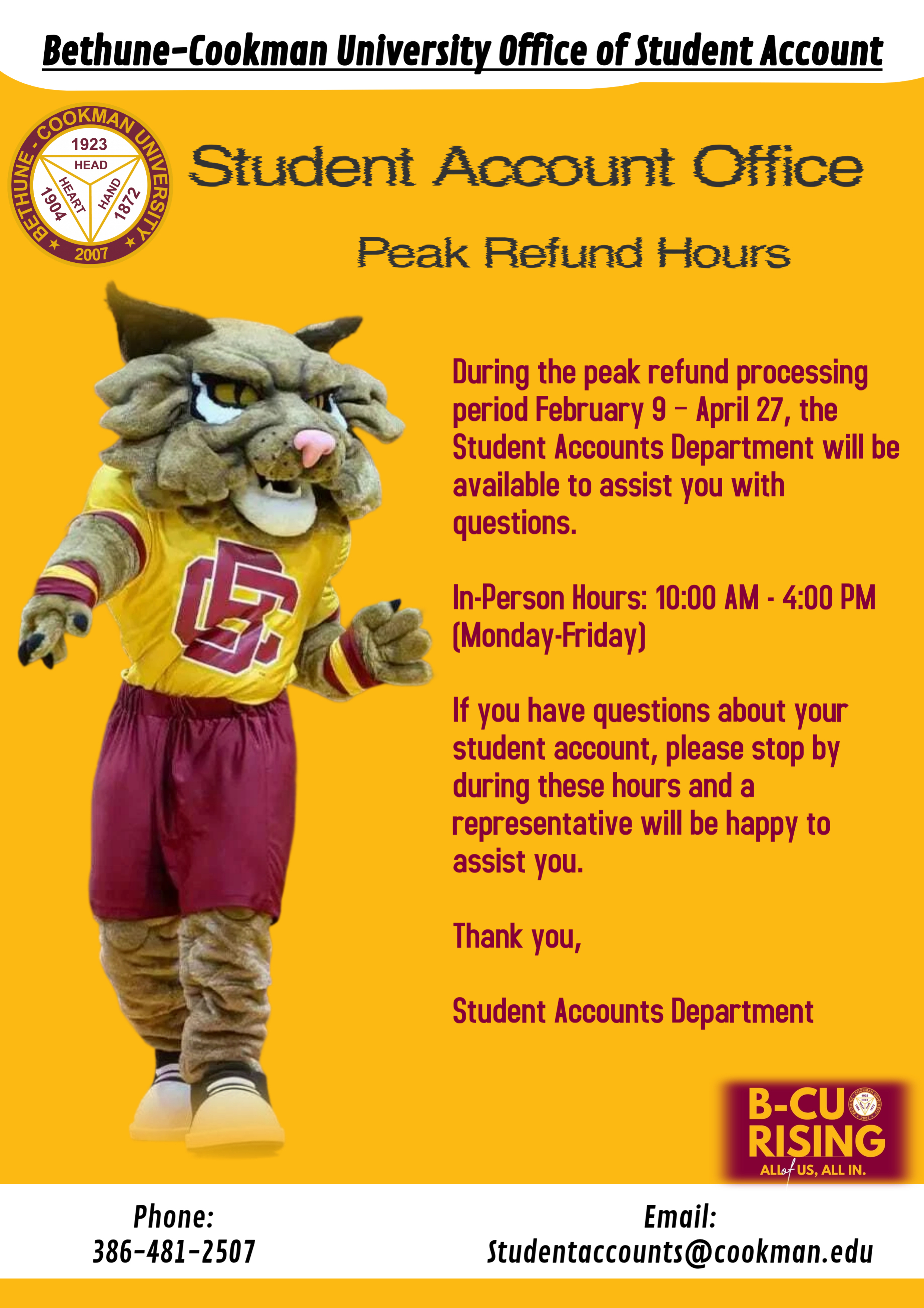 Student Account Refund Hours Flyer-2-10-26